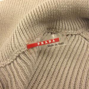 PRADA SPORT スタンドカラージップアップニットセーター 48 ベージュ