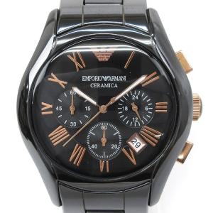 腕時計 アナログ クオーツ クロノグラフ セラミカ セラミック AR-1410 ブラック