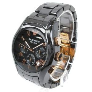 EMPORIO ARMANI 腕時計 アナログ クオーツ クロノグラフ セラミカ セラミック AR-1410 ブラック