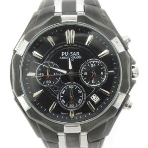 PULSAR 腕時計 クロノグラフ デイト アナログ クオーツ VD53-X060 ブラック SMV