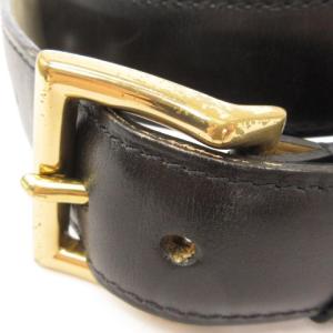 JOHN LOBB ベルト レザー スクエアバックル ゴールド金具 85 ブラック系