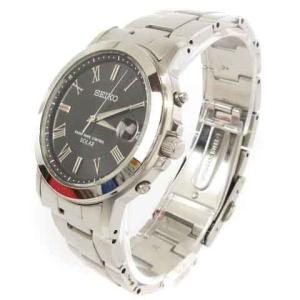 SEIKO SPIRIT 7B52-0AG0 腕時計 電波 ソーラー アナログ ラウンド シルバー ブラック系
