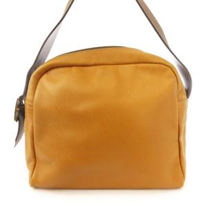 LOEWE アナグラム ショルダーバッグ レザー 型押し キャメル ブラウン