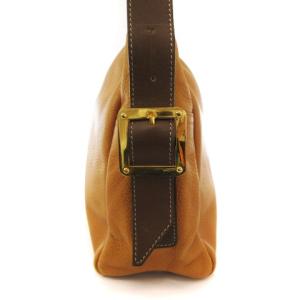 LOEWE アナグラム ショルダーバッグ レザー 型押し キャメル ブラウン