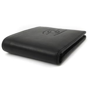 HUNTING WORLD 二つ折り 財布 レザー ロゴ 型押し ブラック