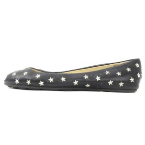JIMMY CHOO パンプス フラットシューズ スタースタッズ ラウンドトゥ 38 ブラック