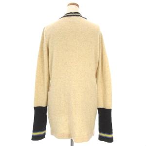 KEITA MARUYAMA ニットカーディガン セーター Vネック 長袖 ウール ワッペン ライン シェルボタン アイボリー