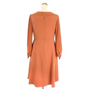 TOCCA 17年製 ADORATIONドレス ワンピース 長袖 ひざ丈 フレア サーモンピンク系 XS