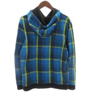 BLACK LABEL CRESTBRIDGE パーカー プルオーバー 長袖 チェック ブルー系 M