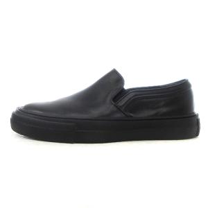 ATTACHMENT AA12-203 COW LEATHER SLIP-ON SNEAKERS 43 ブラック