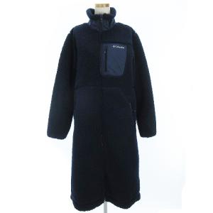 アーチャーリッジロングジャケット フリースコート スタンドカラー ボア ジップアップ ネイビー