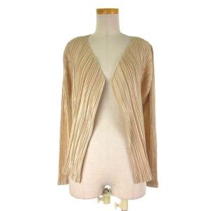 カーディガン 長袖 Vネック プリーツ PP48-J0209 ベージュ 5