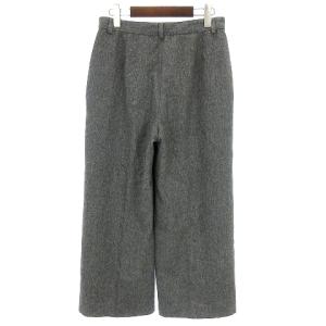 agnes b. ワイドパンツ ジッパーフライ ウール混 シルク混 無地 ミックス グレー 38
