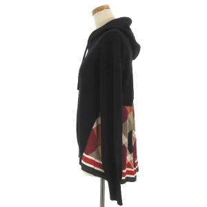 BLUE LABEL CRESTBRIDGE 19AW プルオーバーチェックニットパーカー 38 ブラック