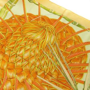 カレ90 ヌメア スカーフ シルク 総柄 オレンジ