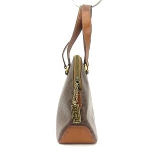 CELINE ヴィンテージ マカダム柄 ショルダーバッグ ハンド 2WAY レザー 茶 SMV