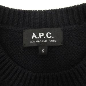 A.P.C. コットンニット セーター ローゲージ クルーネック 長袖 紺 S