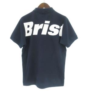 F.C.Real Bristol 18SS BIG LOGO POLO FCRB-180030 ポロシャツ 半袖 プリント S 紺