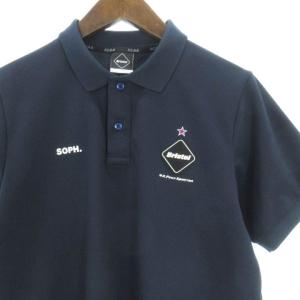 F.C.Real Bristol 18SS BIG LOGO POLO FCRB-180030 ポロシャツ 半袖 プリント S 紺