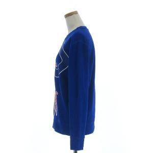 POLO RALPH LAUREN トレーナー スウェット 長袖 クルーネック プリント ロゴ 裏起毛 ビッグポニー コットン ブルー L SM0