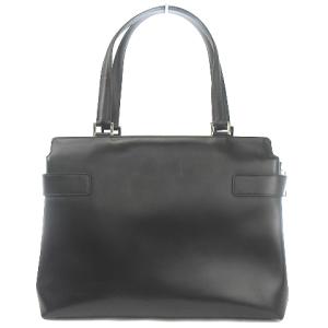 Salvatore Ferragamo ガンチーニ トートバッグ レザー フォーマル 無地 DY-21 0166 ブラック シルバー金具