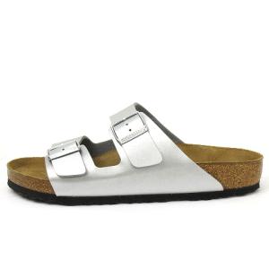 BIRKENSTOCK Arizona アリゾナ サンダル コンフォート レギュラー フラット コルク レザー シルバー 43 SM0