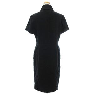 GIVENCHY BOUTIQUES シャツワンピース 半袖 ひざ丈 ロゴ 総柄 タイト ブラック 40  SM0