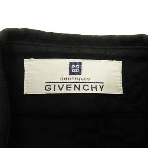 GIVENCHY BOUTIQUES シャツワンピース 半袖 ひざ丈 ロゴ 総柄 タイト ブラック 40  SM0