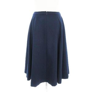 Chesty 18AW タグ付き スカート フレア ひざ丈 バッグファスナー ポケット ビジュー 無地 ネイビー