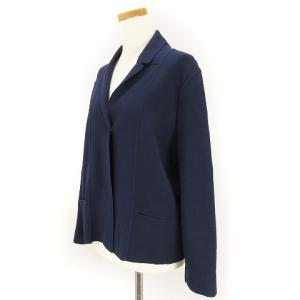 ARMANI COLLEZIONI ニット カーディガン ジャケット レーヨン ポリ 無地 紺 ネイビー 44 SM0