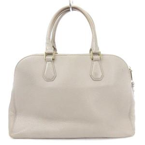 TORY BURCH 2WAY ハンドバッグ ショルダー ロゴマーク レザー グレー ゴールド