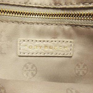 TORY BURCH 2WAY ハンドバッグ ショルダー ロゴマーク レザー グレー ゴールド