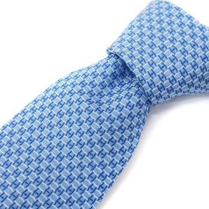 ネクタイ レギュラータイ H柄 総柄 シルク 8cm 659128T ライトブルー