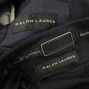 RALPH LAUREN ブラックレーベル セットアップ スーツ テーラードジャケット 2B パンツ ウール ピンストライプ イタリア製 紺 ネイビー