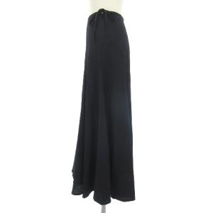 agnes b. 美品 フレアスカート ロング 無地 ブラック 40 SM0