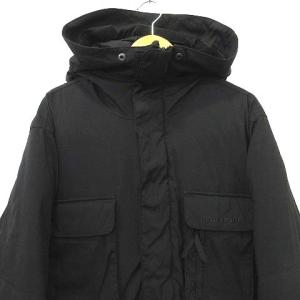 POLO SPORT ラルフローレン ヴィンテージ 90S N-3B ダウンジャケット コート アウター フード ナイロン 袖リブ 無地 M 黒