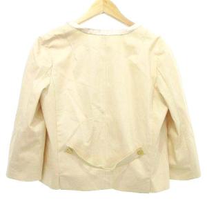 LOUIS VUITTON セレモニースーツ セットアップ ノーカラージャケット スカート シルク混 36 アイボリー