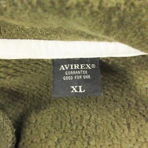 AVIREX STAND ZIP VINTAGE SWEAT JACKET スタンドカラー XL カーキ