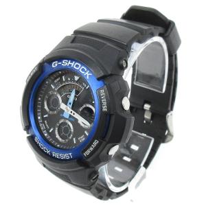 CASIO G-SHOCK 腕時計 アナデジ クオーツ AW-591 ブラック ブルー SM0