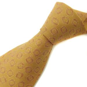 ネクタイ ワイドタイ シルク 総柄 マスタード