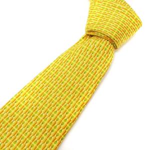 タグ付き ネクタイ レギュラータイ シルク 総柄 イエロー スーツ小物 SM0