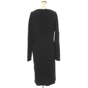 JIL SANDER 美品 17AW ワンピース 長袖 ロング丈 ボートネック ウール カシミヤ混 ブラック 34 SM0