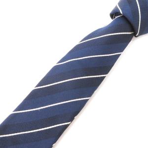 ネクタイ ナロータイ レジメンタルストライプ シルク 紺 ネイビー SM0 AA