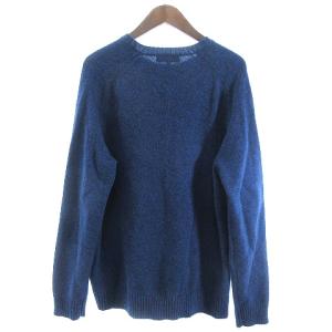 Brooks Brothers ニット セーター 長袖 ウール100% ラグランスリーブ クルーネック 丸首 無地 100184195 青 ブルー L SM0