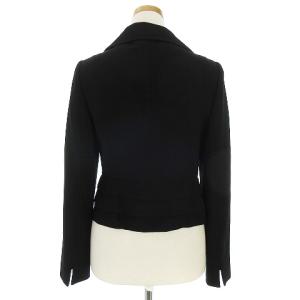 LANVIN ノワール NOIR 美品 テーラードジャケット 長袖 フロント2B フォーマル 無地 黒 ブラック 36 SM0