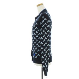 HERMES カーディガン セリエボタン カシミヤ 34 紺