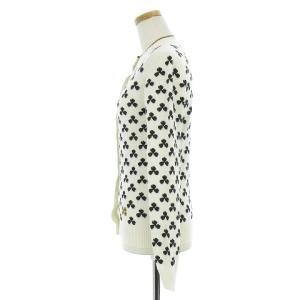 HERMES カーディガン クローバー セリエボタン カシミヤ 34 白