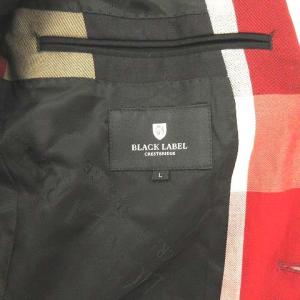 BLACK LABEL CRESTBRIDGE 美品 テーラードジャケット ブレザー ダブルベンツ 総裏地 チェック レッド L