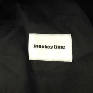 MONKEY TIME 美品 21年製 イージーパンツ カーゴ ボンデッジ シワ加工 ワッシャー ナイロン 無地 8314-186-1178 ブラック