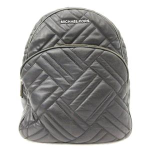 リュックサック バックパック ロゴ キルトステッチ レザー ブラック